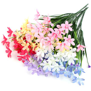 Orchidées <span class=keywords><strong>Cymbidium</strong></span> artificielles au toucher réel avec feuilles vertes, centre de table pour la décoration de la maison et des mariages - Product Image 2