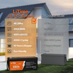 Batteria al litio 12V 200Ah LiFePO4 batteria 8D grande batteria al litio EU US Stock - Product Image 5
