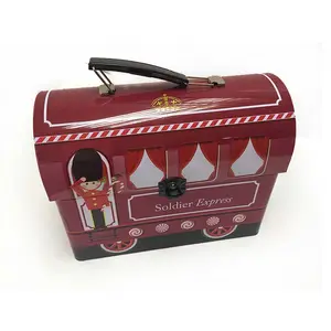 Hộp cơm trưa kim loại di động cho trẻ em có tay cầm, khóa và bản lề, không in hình - Product Image 1