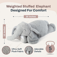 Peluche Lestée Personnalisée Anti-Anxiété Parfum Lavande, Jouet Chauffant en Peluche Éléphant Lesté Personnalisé
