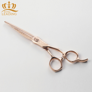 Tijeras profesionales de peluquero para zurdos, de oro rosa, para cortar el pelo - Product Image 2