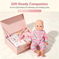 Poupée Bébé Reborn en Silicone de 10 Pouces avec Vêtements à Rayures Licorne, Corps en Vinyle Souple, Jouet de Simulation pour Filles, Cadeau