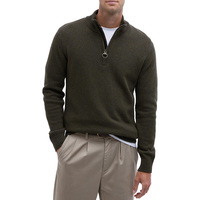 Pull en laine 100 % tricoté sur mesure pour homme, col montant zippé, décontracté, pour activités de plein air, réunions d'affaires, style semi-formel