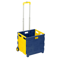 Chariot pliable en plastique durable avec roues pour le déménagement, les courses et le linge