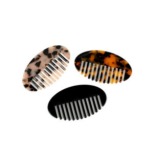 Peine y Pinza para el Cabello Ovalados de Carey de Lujo, Personalizados, Unisex, Material de Acetato, Accesorio de Moda Personalizado de Alta Calidad para Chicas - Product Image 1