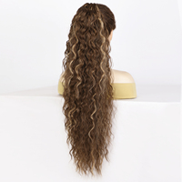 30 "de Long Épais Surbrillance Brun Queue De Cheval Extension Mâchoire Griffe Ondulée Bouclée Doux Aspect Naturel Clip en Synthétique Queues De Cheval