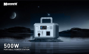 แบตเตอรี่สำรองพกพา AC 110V 220V 500W สำหรับใช้งานกลางแจ้ง ตั้งแคมป์ และกรณีฉุกเฉิน พร้อมที่วาง - Product Image 2