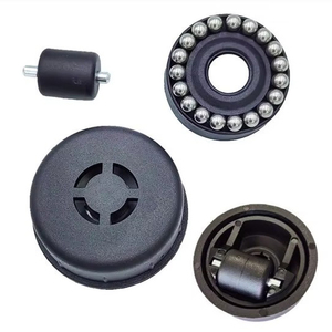 Roulettes de meubles pivotantes dissimulées, charge 25 kg, diamètre 50 mm, en acier noir avec roue en nylon et cache-corps, roulettes contemporaines pour la maison - Product Image 6