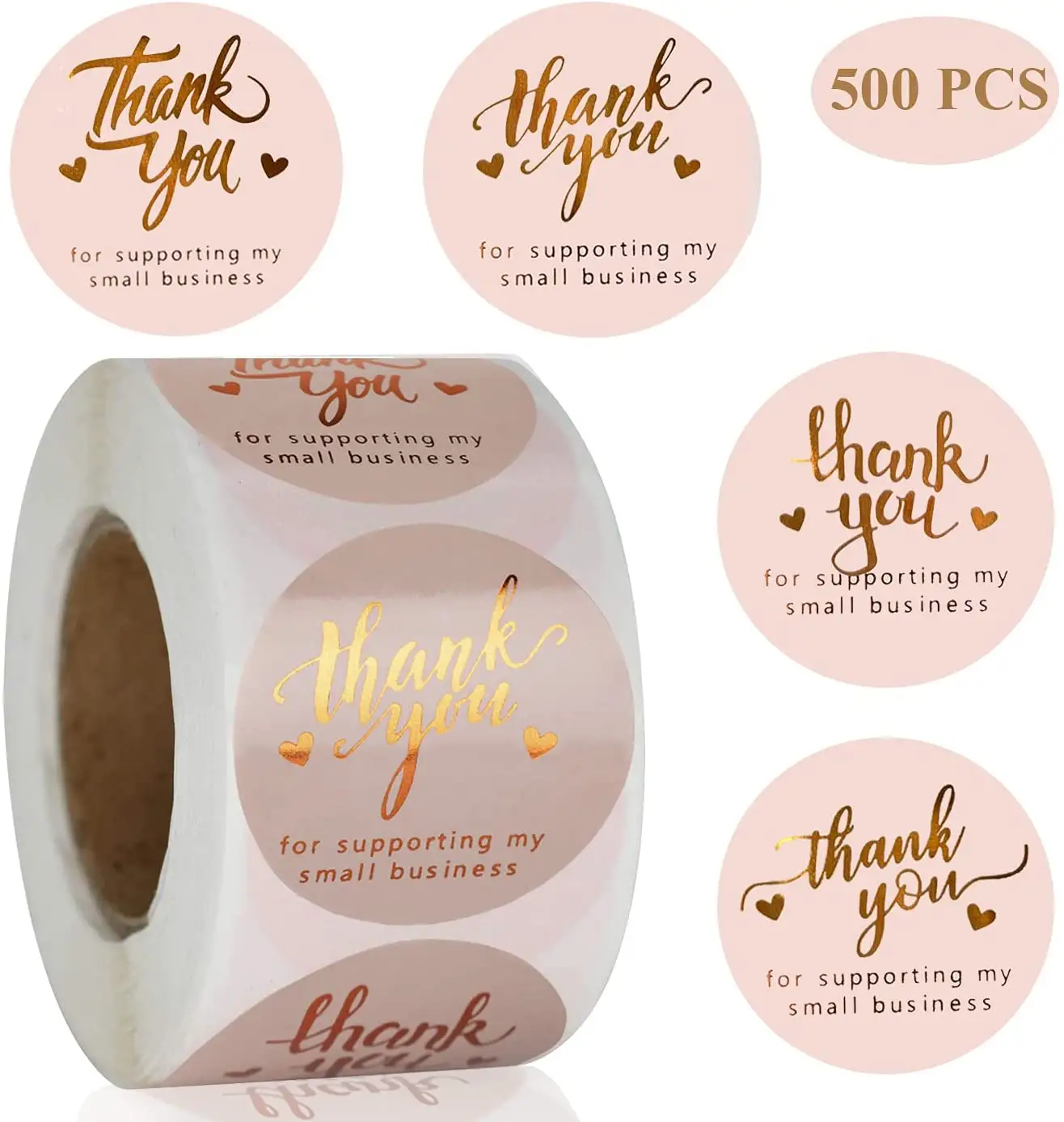 Handgemaakte Stickers Roze Bakken Label Bruiloft Dank U Sticker