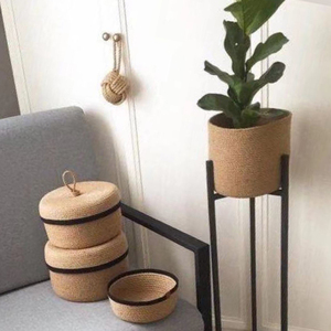 2024 New Design Set of <strong>10</strong> <strong>Storage</strong> <strong>Basket</strong> Large and Small Cotton Rope <strong>Basket</strong> with Lid Woven Cotton Rope Mat Seagrass <strong>Basket</strong> - Product Image 5