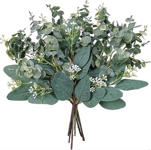 Ramas de Hojas de Eucalipto Artificiales de Alta Calidad, Aspecto Realista, Color Verde, para Decoración de Mesa en Bodas y Fiestas - Product Image 2