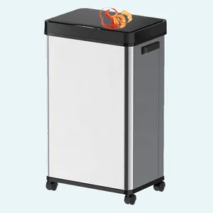 68L cozinha lixo pode grande capacidade Dustbin pano Bins Metal lixo Bin