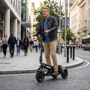 Hikerboy <span class=keywords><strong>Dura</strong></span>, Scooter Eléctrico Plegable de Tres Ruedas, Motor Dual, Frenos de Disco y de Tambor, Sistema de Frenos de 48V30Ah - Product Image 5
