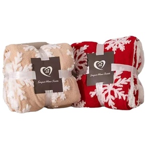 Wholesale Custom Design Two Layers Thick Warming Flannel Coral Fleece Christmas <strong>Snow</strong> Throw <strong>Blanket</strong> For Winter - Product Image 1