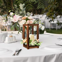 Porte-bougie rustique en bois de style ferme pour centre de table de mariage, décoration de fête à domicile, porte-encens en bois