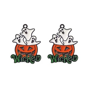 Abalorios de aleación de zinc con efecto de goteo de aceite para Halloween, suministros para la fabricación de joyas DIY, decoraciones para fiestas, colgantes para llaveros, venta al por mayor - Product Image 5