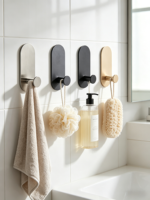 Crochets muraux en acier inoxydable pour salle de bain, porte-serviettes, patère adhésive 3M ultra-résistante pour intérieur, maison, cuisine