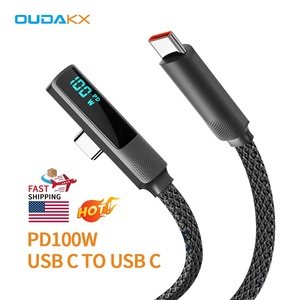 Xu hướng mới sản phẩm bện 1.2m PD 100W hiển thị kỹ thuật số dẫn cáp 27W 5A Sạc nhanh 480Mbps truyền dữ liệu cáp USB Loại C - Product Image 1