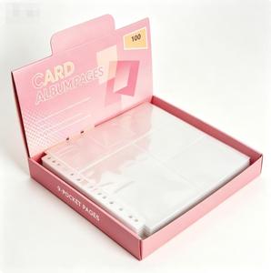 Feuilles de rangement transparentes pour cartes à collectionner TCG, 9 pochettes, pour classeur à 3 anneaux, vente en gros - Product Image 1