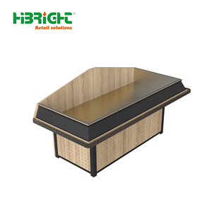 Commercial Grocery Store Island Vegetable <b>Display</b> <b>Stand</b> Heavy Duty Produce Shelving With Stainless Steel Tray - Product Image 4
