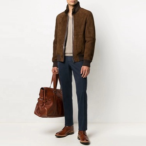 高品质时尚设计定制棕色麂皮男式夹克 - Product Image 2