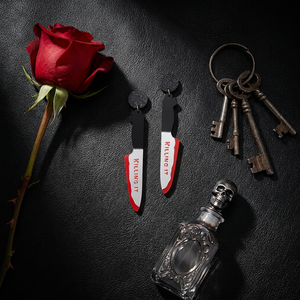 Pendientes de Cuchillo Personalizados 'Killing It' al por Mayor, Joyería Chic de Acrílico Espejo con Temática de Terror, Regalo Espeluznante de Halloween DDP - Product Image 5