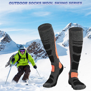 Chaussettes de <span class=keywords><strong>ski</strong></span> mi-hautes en laine mérinos pour hommes et femmes, anti-ampoules, épaisses, en tissu éponge, chaudes, pour le <span class=keywords><strong>ski</strong></span>, la motoneige, l'alpinisme - Product Image 2