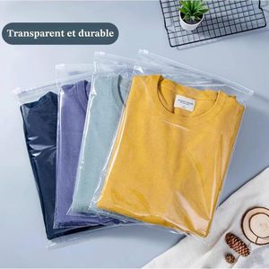 Bolsas Compostables y Biodegradables de PLA+PBAT con Cierre Autoadhesivo, Transparentes y Reutilizables, de 12x15 Pulgadas, Impresas en Huecograbado, para Empaque de Camisetas - Product Image 4