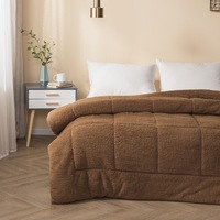 Worthbuy — parure de lit de luxe en fourrure, ensemble de couette, couleur unie, pour lit queen size