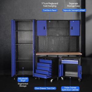 Multifunctional Repair Workstation Heavy Duty Workbench <b>Tool</b> <b>Cabinet</b> With 5 Drawers Industrial Style Keyed Locking System - Product Image 2