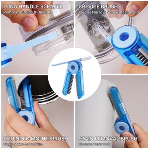 Kit de nettoyage de brosses pour bouteilles Stanley, brosses à paille extra longues avec brosse de nettoyage de bouchon 4-en-1 pour Owala / Yeti - Product Image 4