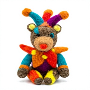 Knitted Jester <b>Monkey</b> Christmas Decoration Handmade Eco-Friendly Traditional Cartoon Animal Indoor Holiday Decor Small Wall - Product Image 2