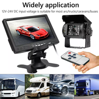 Caméra de recul 24V 4 broches avec moniteur LCD 7 pouces, étanche, vision nocturne, kit de surveillance de sécurité pour véhicule, bus, caravane