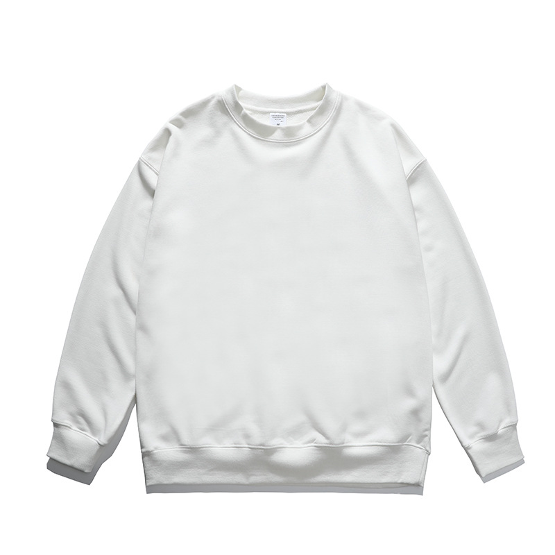 Blanco abc-wy01 [hombro caído grande 360g 80% algodón, corte holgado, tendencia]