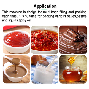 Rotor bơm tự động nước sốt cà chua nước trái cây thịt nhuyễn bơ đậu phộng điền máy <span class=keywords><strong>3</strong></span> bên con dấu Gói máy đóng gói cho cà chua dán - Product Image 3