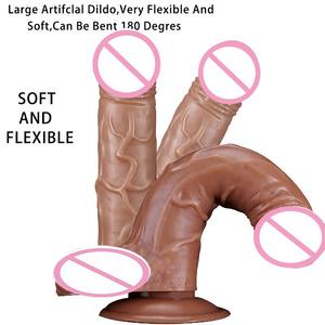 Realistischer <span class=keywords><strong>Dildo</strong></span> mit Saugnapf Anal-<span class=keywords><strong>Dildo</strong></span> Großer Penis für Frauen Sexspielzeug Weiblicher Masturbator Erotikprodukt für Erwachsene - Product Image 2