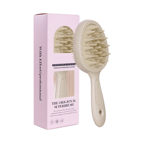 Rơm lúa mì hai mặt bàn chải tóc Massage Da Đầu Dài xử lý tóc Massager tắm bàn chải dầu gội đầu bàn chải đầu rửa Lược - Product Image 3