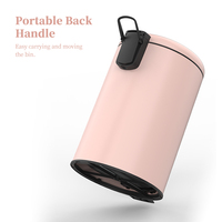 Poubelle ronde en acier inoxydable à fermeture douce de 3 litres avec structure en PP, seau de rangement pour la maison
