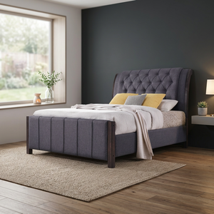 Solid Bed Spencer Luxury Modern Home Furniture Upholstery Leather Fabric PVC PU Bedroom Wooden Queen King <b>Single</b> Malaysia - Product Image 3