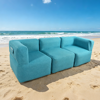 Sofá Inflable Modular Cuadrado OUTAFUN de PVC con Funda de Tela Extraíble, Inflado Rápido en 3 Minutos, Seccional, Moderno, para Sala de Estar, Apartamento u Hogar