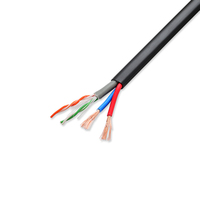 Cable Híbrido CAT5e OEM para Red y Alimentación, 4x24AWG+2x21AWG, Cobre Puro para Comunicación, Cable UTP Combinado de Alimentación y Datos