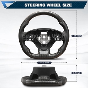Volante ULON para C-hevy Corvette C7 2014-2019 Nappa cuero perforado en forma de D volante de fibra de carbono de fondo plano - Product Image 3