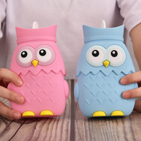 Bouteille d'eau chaude en silicone et PP personnalisée en forme de carotte, mini chauffe-mains portable, respectueux de la peau, cadeau festif pour enfants et femmes, bleu/rose