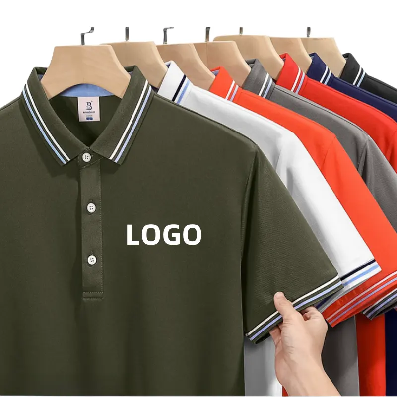 Nouvelle arrivée personnalisée vêtements d'été pour hommes polo imprimé en coton polo de golf pour hommes de direction d'entreprise groupe
