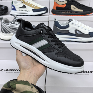 JUMU M2006 Men's Leather Microfiber Sneakers Sports Casual Running <b>Shoes</b> Arch Support Waterproof Breathable Fashion Design Hot - Product Image 5