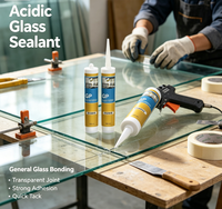 Scellant silicone acétique multi-usages transparent pour collage de cadres photo, vitrines et étanchéité des joints