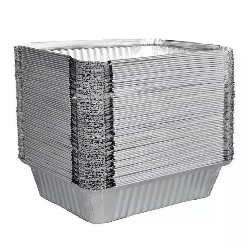 Disposable environmentally friendly square box kitchen aluminium foil paper for cooking packaging 800ml