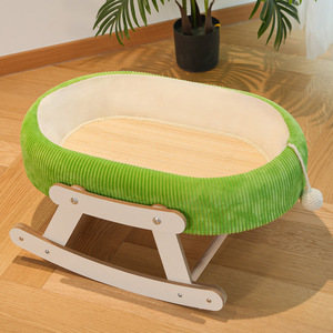 Estera de enfriamiento de verano de bambú sólido ecológico, hamaca para gatos con cama de clavo fresco, suministros para mascotas para gatos, hada Meow - Product Image 1