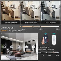 Lustre moderne à LED suspendu pour longue escalierée, avec télécommande, en forme de tube de cristal, pour hôtel et salon
