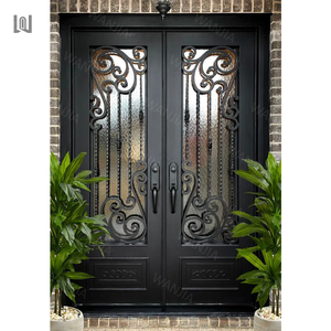 Pintu masuk besi tempa keamanan terbaik eksterior pintu utama besi tempa Prancis pintu utama kustom besi tempa pintu masuk depan - Product Image 5